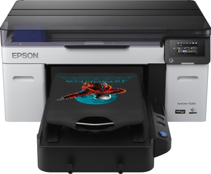 Epson SureColor SC-F2200 DTG CMYK+WHITE. Принтер за директен дигитален печат върху текстил (DTG )и филм (DTF) - най-добри цени от FACTOR.BG. Перфектен за печат и щампи върху тениски.