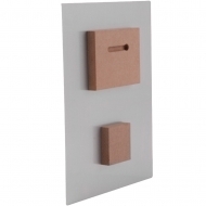 Raw Shadow Mount w/Spacer Pair For Photo Panel 3" x 4" + 2" x 2" / 76 x 102 + 51 x 51 mm, 10 sets/box