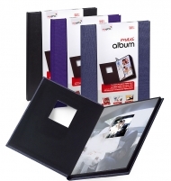 Mitsubishi EasyGifts Макси Албум за 10 снимки 20x25, с прозорче, Асорти (черен, червен, пурпурен)